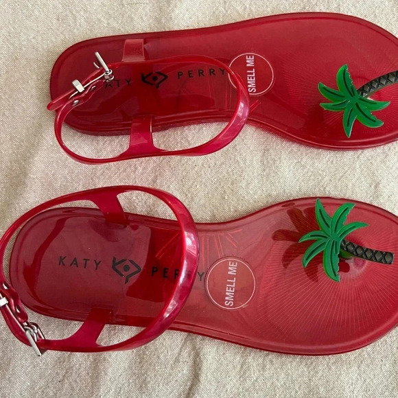 Katy Perry The Geli Sandal Red with Palm Tree NEW Size 6 - Picture 4 of 9